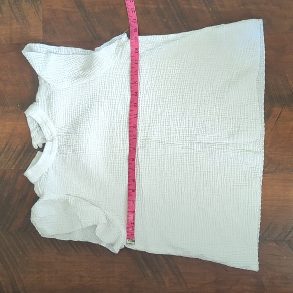 Joe's Jeans White Flutter Sleeve Top, US L - Picture 4 of 7